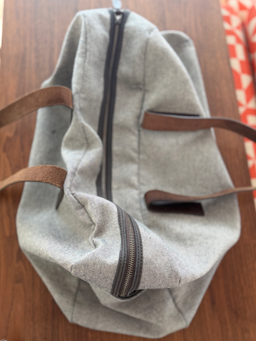 Everlane Weekender Duffel Bag – Grey Canvas & Leather - Picture 10 of 16
